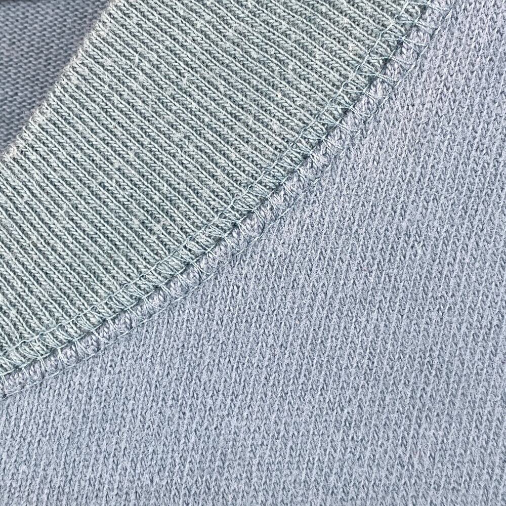 EILEEN FISHER Jacket L Heavy Brushed Jersey Cotton Track Full Zip Blue VTG - Picture 7 of 13